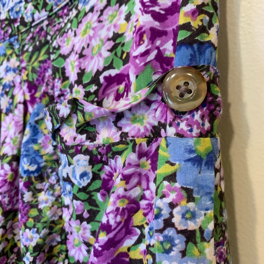 FP | NWT Floral High Rise Lightweight Pocket Pull On Cottagecore Culotte Shorts - Picture 4 of 7